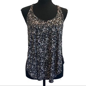𝅺ARITZIA Wilfred black floral camisole tank top Sz M